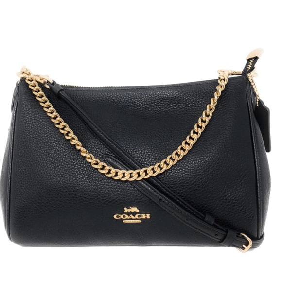Coach Carrie Luxury Pebble Leather Convertible Crossbody Handbag, - Picture 1 of 8